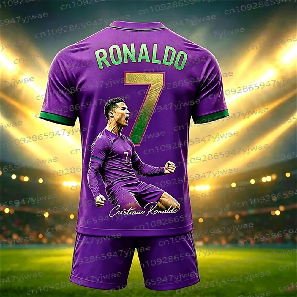 2026 Special Edition No.7 Fans Football Jersey Tee Shorts Set Women Men Sportwear Summer Casual Kids Tshirt Set 2 Piece Set