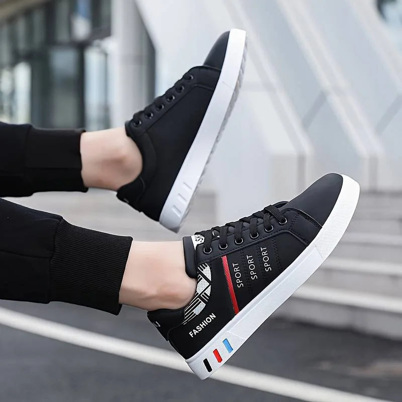 Herr-skatesneakers med låg profil – Andningsbar, halkfri PVC-sula, storlek 39–48, 3 färger