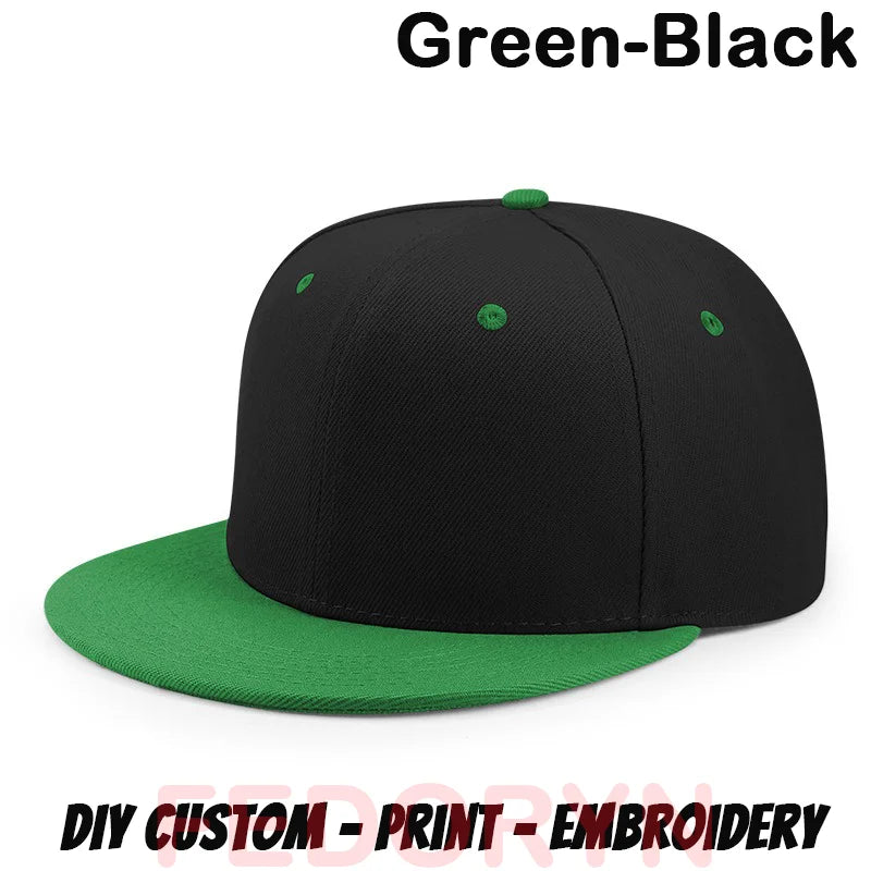 FEDORYN Snapback Keps Splice-Färger Hip Hop – 40 Färger Akryl/Polyester Justerbar Unisex Anpassad Brodyr Tryck Grossist Dropshipping