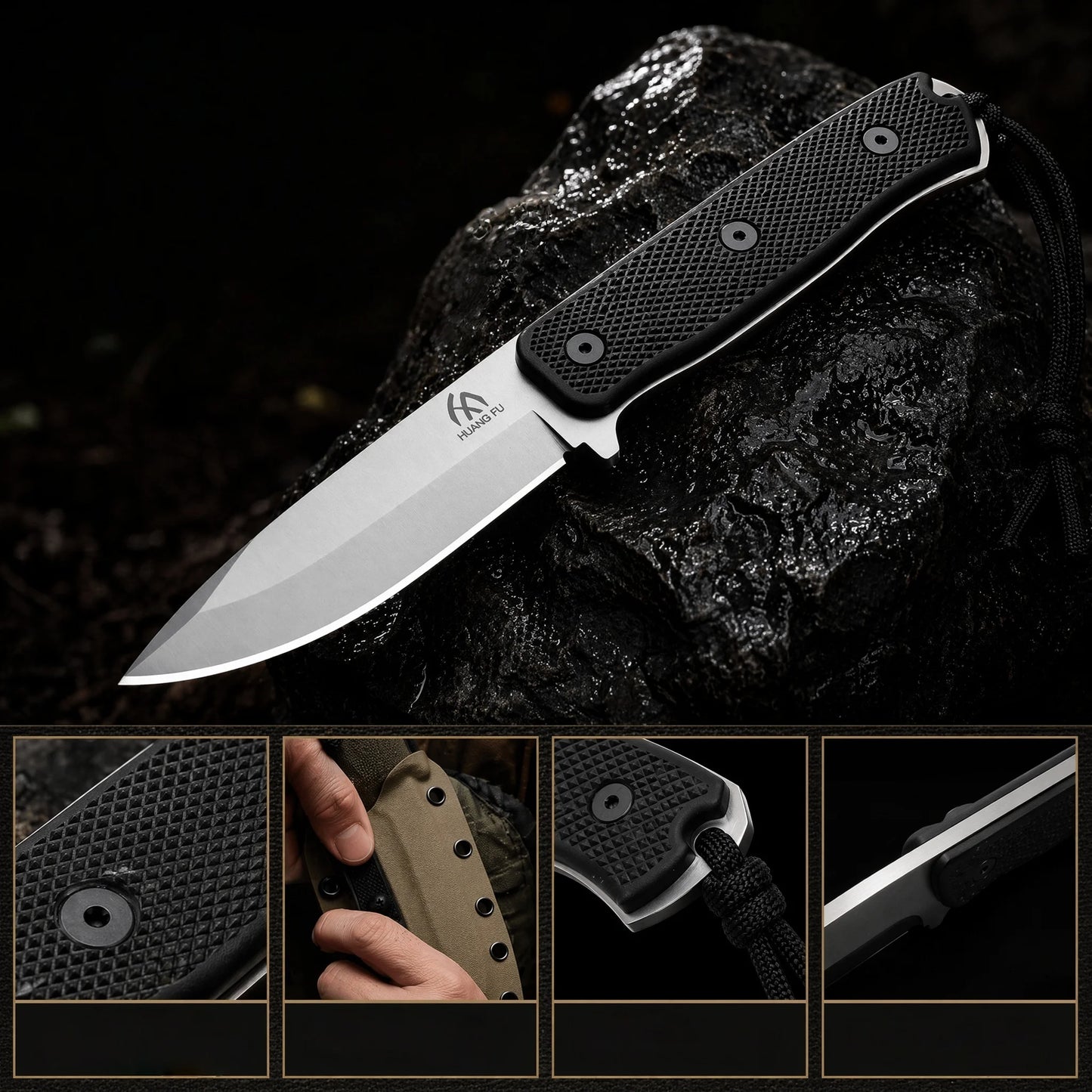 High-Quality Steel Outdoor Knife, Lightweight and Easy to Store, Portable Multi-Purpose Knife for Hiking, Camping, Gardening, an