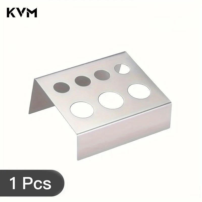 KVM 1Pc Stainless Steel 7 Holes Container Stand Tattoo Ink Pigment Cups Cap Stand Holder Storage Container for Permanent Makeup