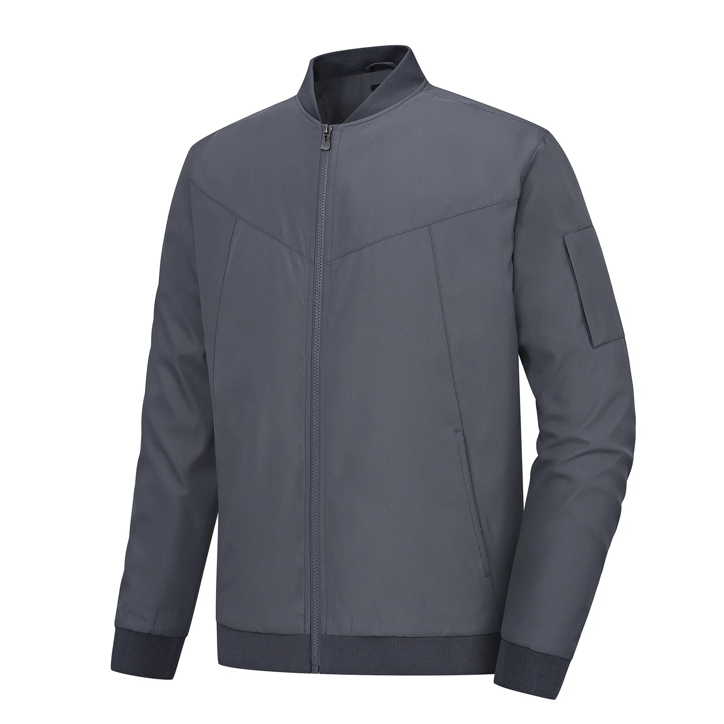 Men's Lightweight Windbreaker Jacket Causal Fashion Stylish BaseBall Coat with Side Inner Pocket for Work Golf Fishing