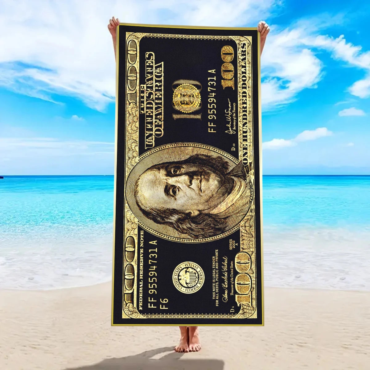 150/178cm A Soft Beach Towel With A Us Dollar Pattern Suitable For Swimming Camping Vacation And Yoga Multifunctional Towels