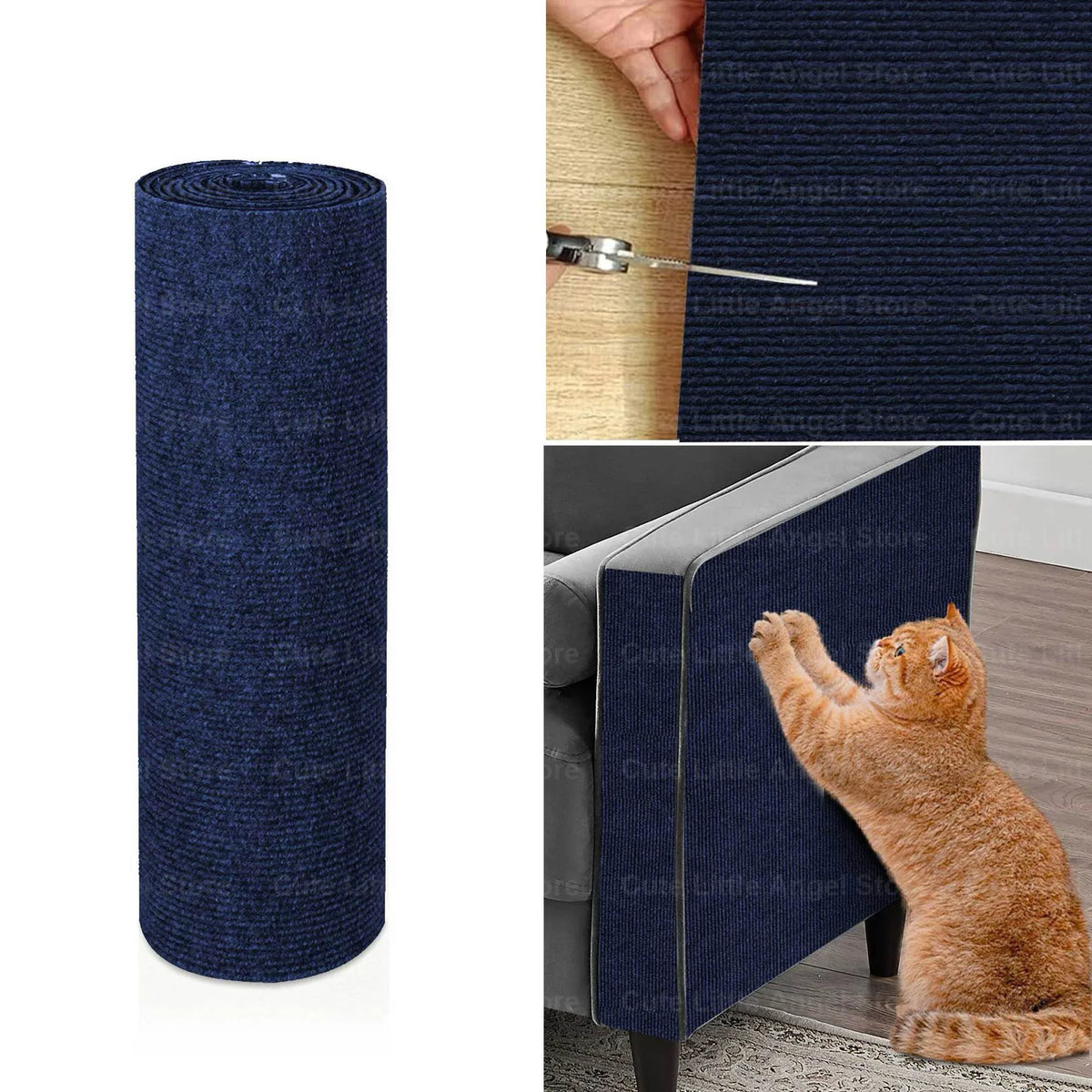 Självhäftande klösmatta för katt 40 × 300 cm – klippbart soffskydd i 7 färger
