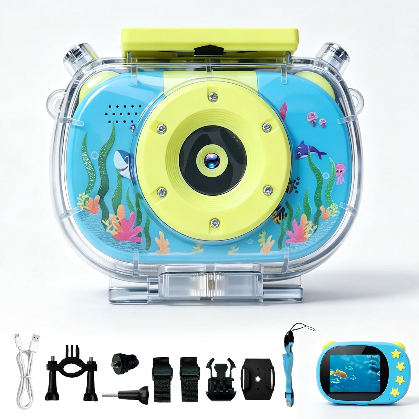 Kids Waterproof Camera Underwater Digital 1080P with 10X Digital Zoom Child-Friendly Screen Waterproof Digital Photography