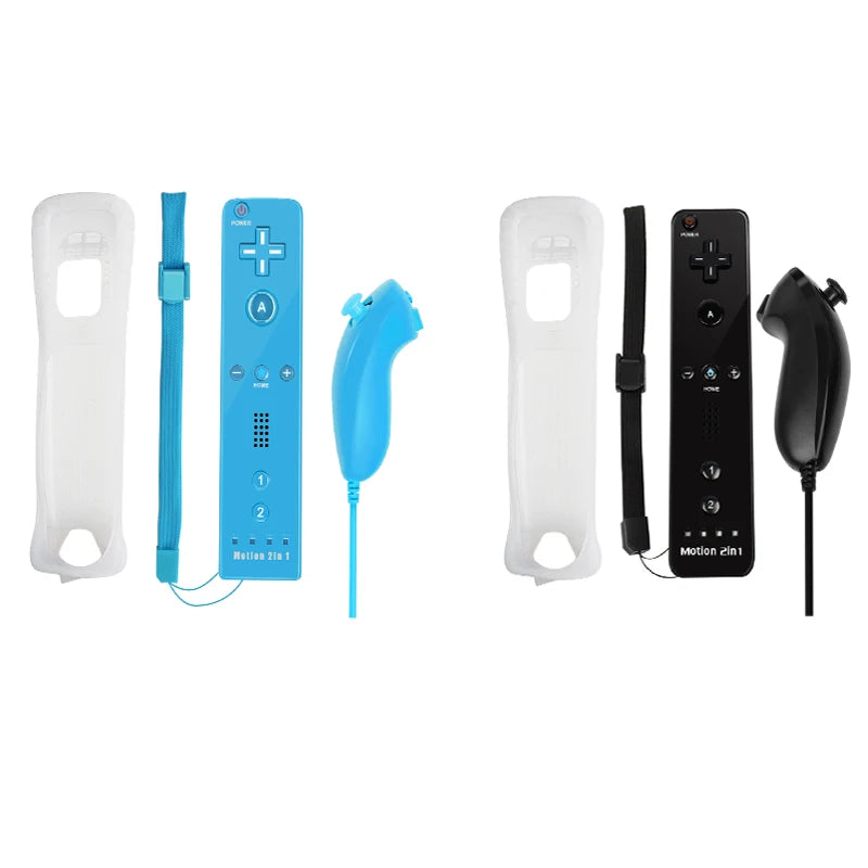 Nintendo Wii Trådlös Handkontroll 2-i-1 – Med/Utan MotionPlus, Silikonskål, Bluetooth, Wii/Wii U/Wii Mini