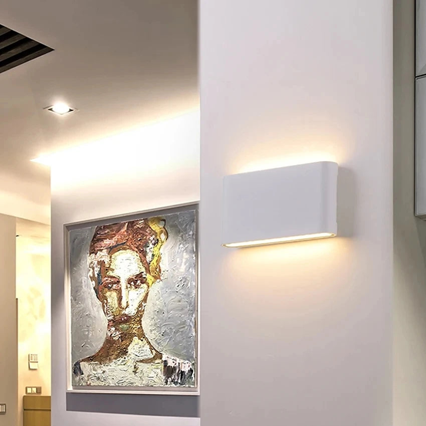 Modern LED Vägglampa Upp & Ned – IP65, Aluminium, Vit/Svart, 6W/12W, Varmvit/Neutral/Kallvit, 85–265V