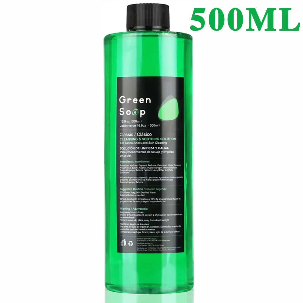 500/250/40ml Tattoo Green Soap Blue Soap Highly Concentrated Cleaning Soap Skin Cleansing Solution Algae Soap Tattoo Accessories