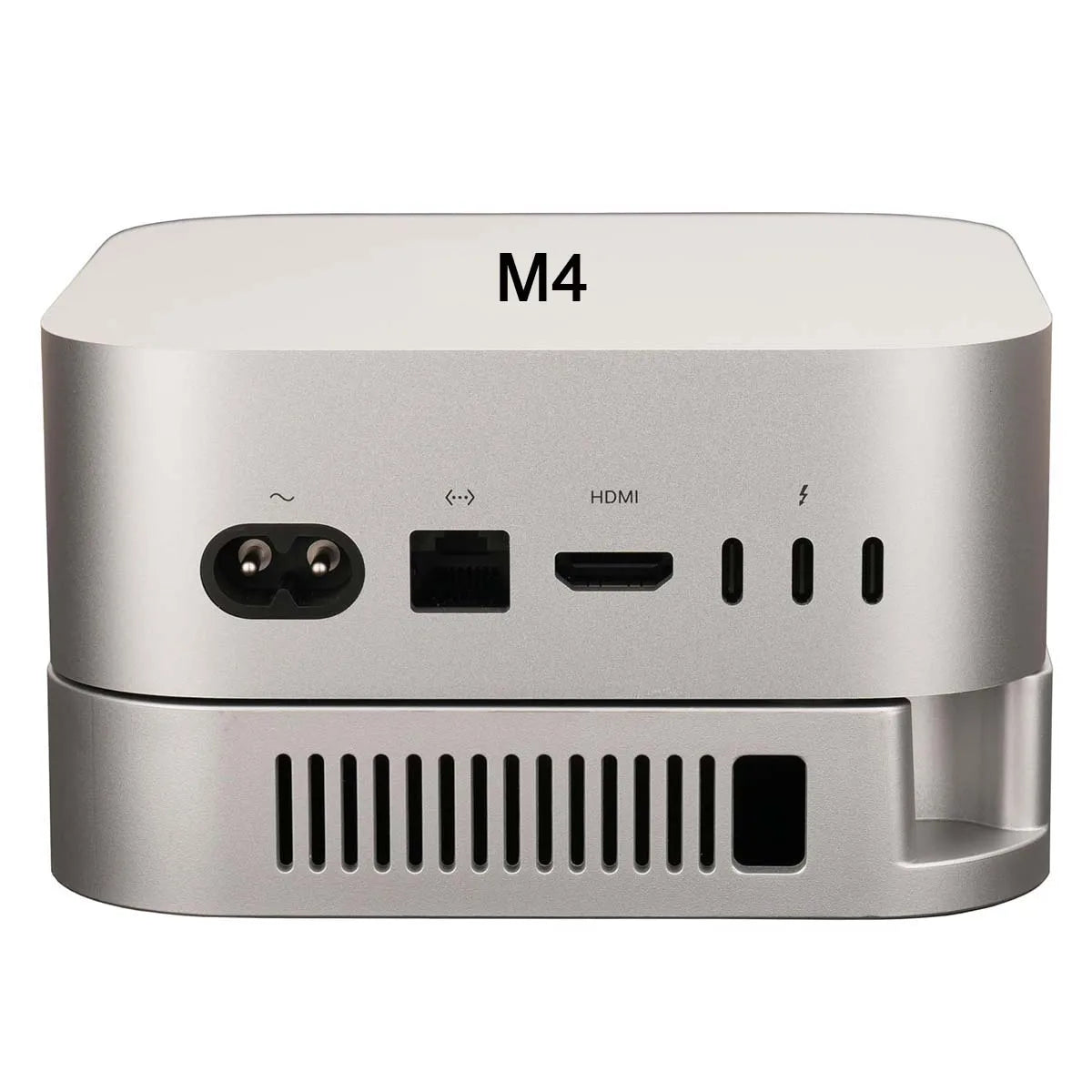 DOXONN Ställ för Mac Mini M4/M4 Pro – 360° Ventilation Dammskydd Halkfri Silikon PC+ABS Trådlöst Signal-vänlig, Silver