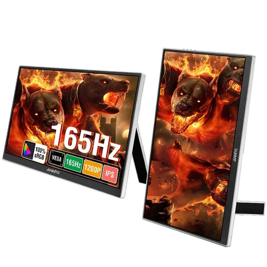 Anmite A160W04H 16" Portabel Monitor 165Hz 1920x1200 IPS – 100% sRGB HDR10 AMD FreeSync Pro USB-C HDMI VESA Högtalare EU-lager