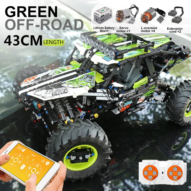 Mould King 18002 Teknisk Bil MOC-19517 APP & RC Motoriserad 4WD RC Buggy Byggklossar