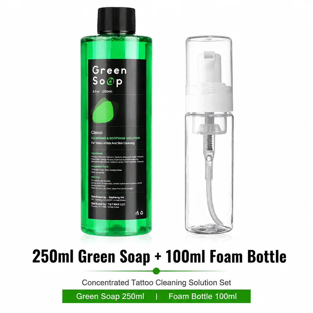 Tattoo Green Soap Concentrated Cleaning Solution Foaming Bottle Tattoo Soap Skin Cleanser For Tattoo Artists Aftercare Supplies