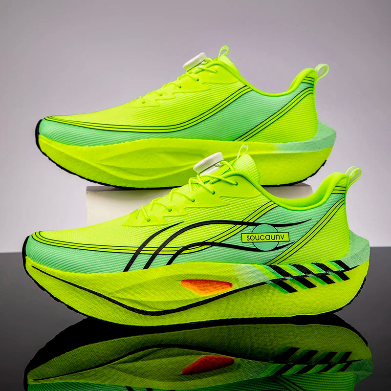 Professionella löparskor med kolfiber – Lätta, halkfria, marathon & fitness, storlek 32–45, 5 färger