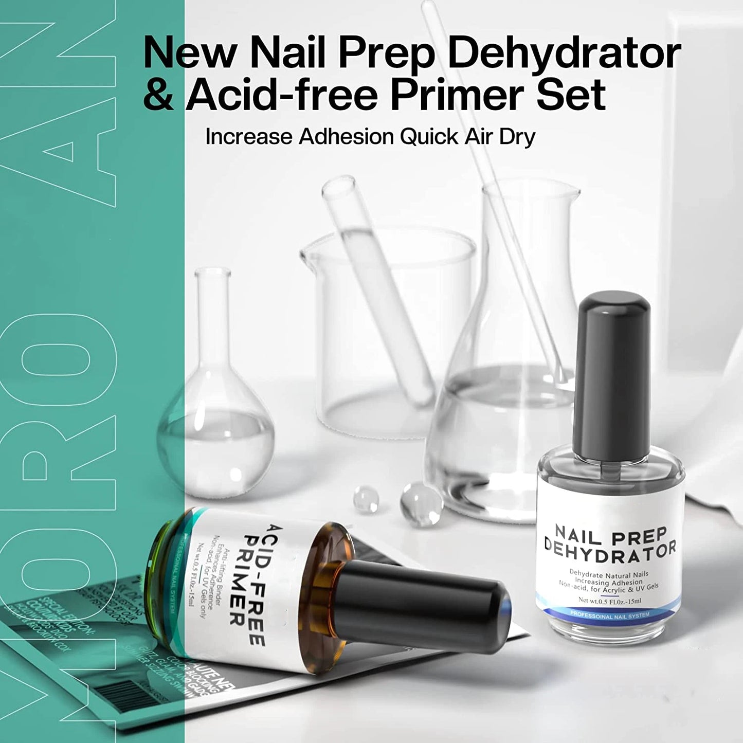 15ml Professional Nail Dehydrator and Acid-Free Primer for Acrylic and Gel Polish - Prep and Prime for Long-Lasting, -Free Nails