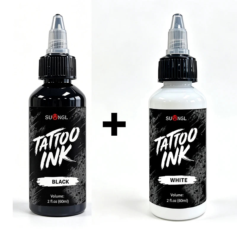 SUANGL Tattoo Ink White 60ml Colorant Black White Tattoo Ink High Quality Professional Tattoo Supplies