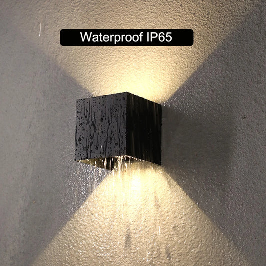 Modern Fyrkantig Utomhus Vägglampa – Aluminium, Svart/Vit/Grå, Varmvit/Kallvit, 6W/12W, Vattentålig