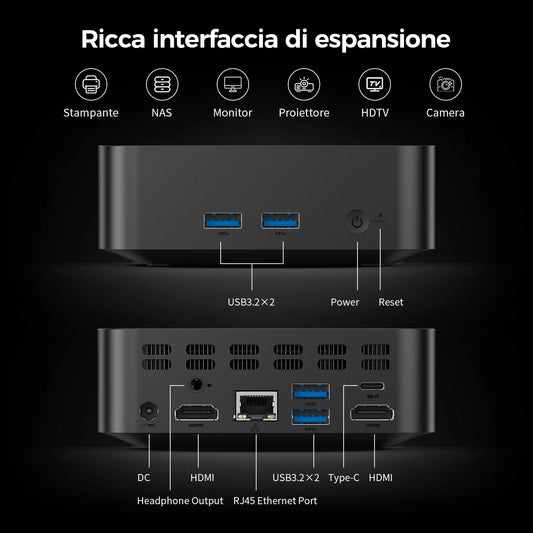 Teclast N20 Mini PC Intel N5095 11:e gen 16GB RAM 512GB SSD – 4K Windows 11 Pro WiFi 6 Kompakt Hemmakontor Desktop