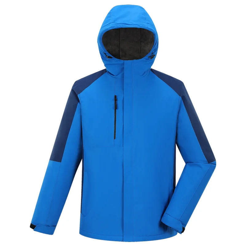 Vinterjakka med Huva och Eget Tryck eller Brodyr – Fleecefodrad Dragkedja Smart Casual M–4XL (Asian)