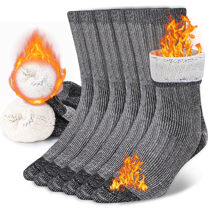 3-pack Merino Ullstrumpor Unisex – Tjocka, Varma Vinterstrumpor för Vandring, Arbete & Sport