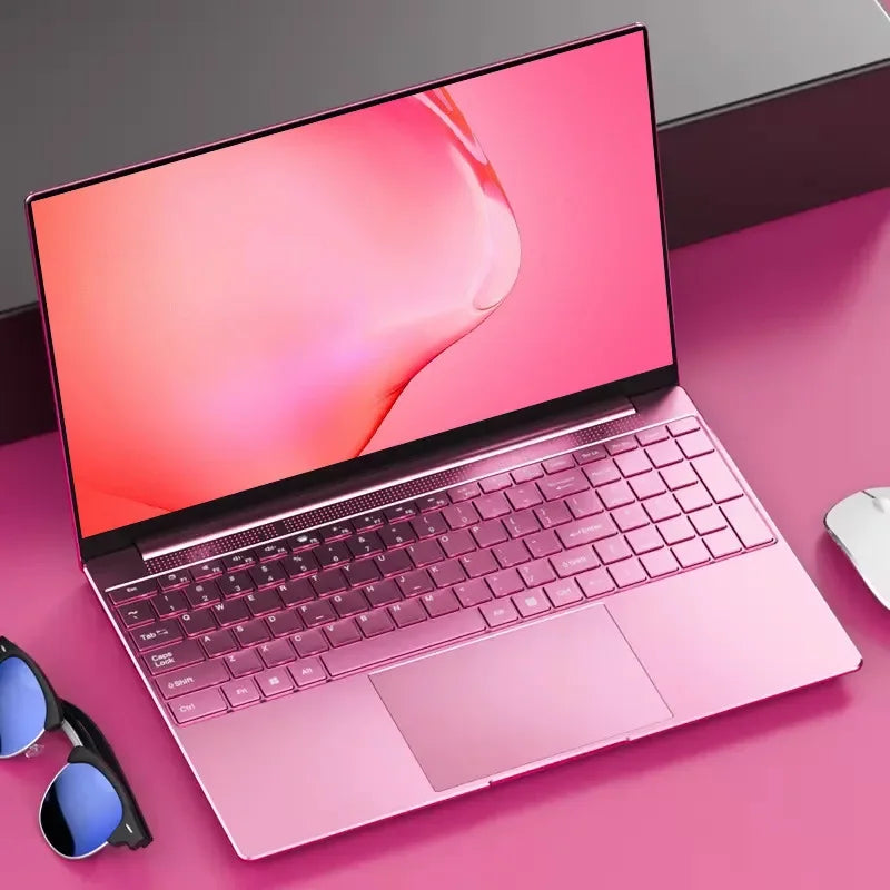Ultratunn Gaming Laptop 15,6" 4K – Aluminiumlegering Intel N95 12/16/32GB RAM 128GB–1TB SSD Windows 11, Svart/Silver/Rosa