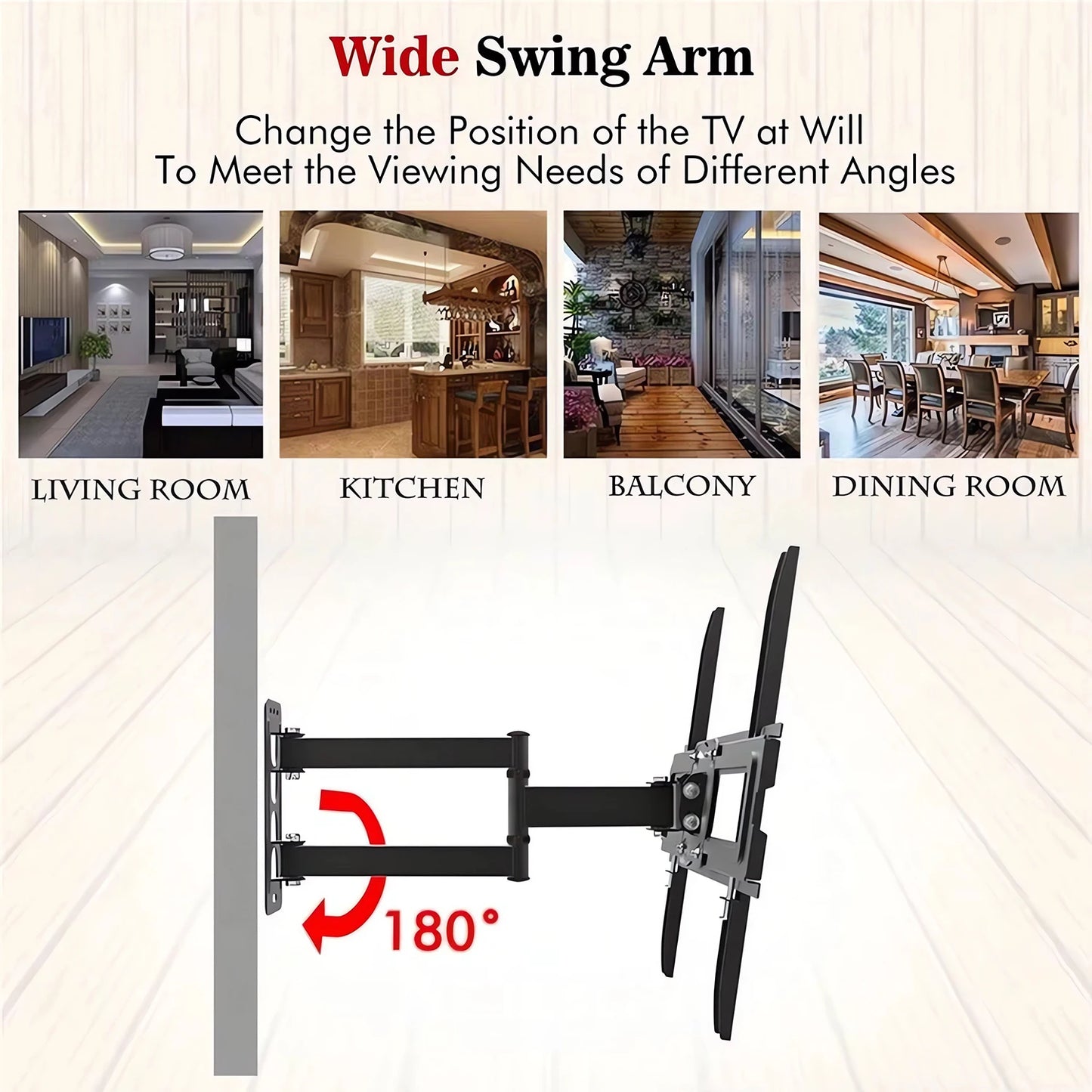 32‑75 Inch TV Wall Mount with Dual Articulating Arm, Tilt +5°/-15° Swivel ±90° Extension 2-15.7", Fits LED LCD OLED Flat Curved Screens, Max 80kg, Wood Stud Concrete Brick Wall, VESA 200x200 to 600x400mm, Easy Installat