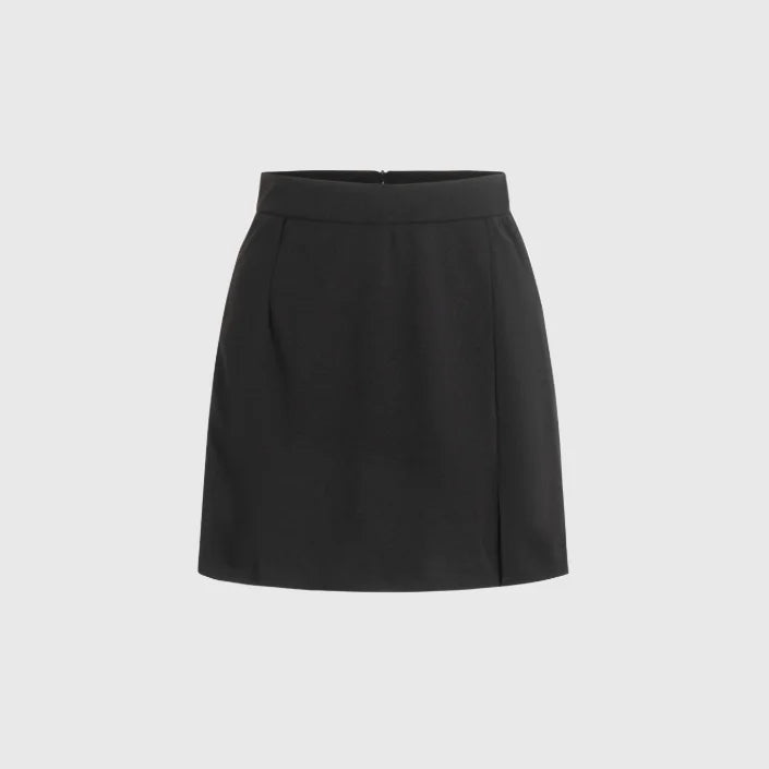 Women Short Skirt Black High Waist Side Slit Mini Skirt Slim Fitted Bodycon Casual Skirts Spring Summer Daily Streetwear Wear