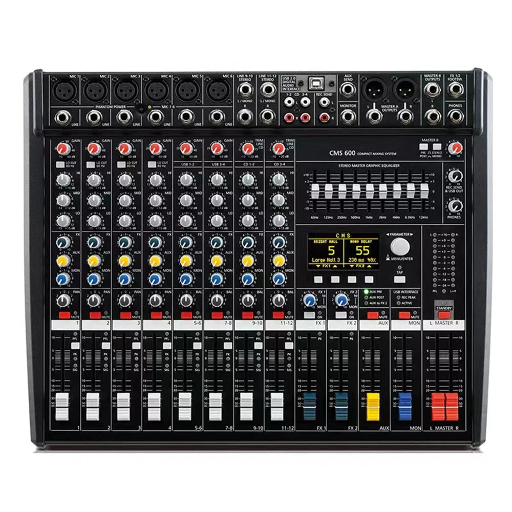 CMS600 ljudmixer med DSP-effekter och 48 V fantommatning