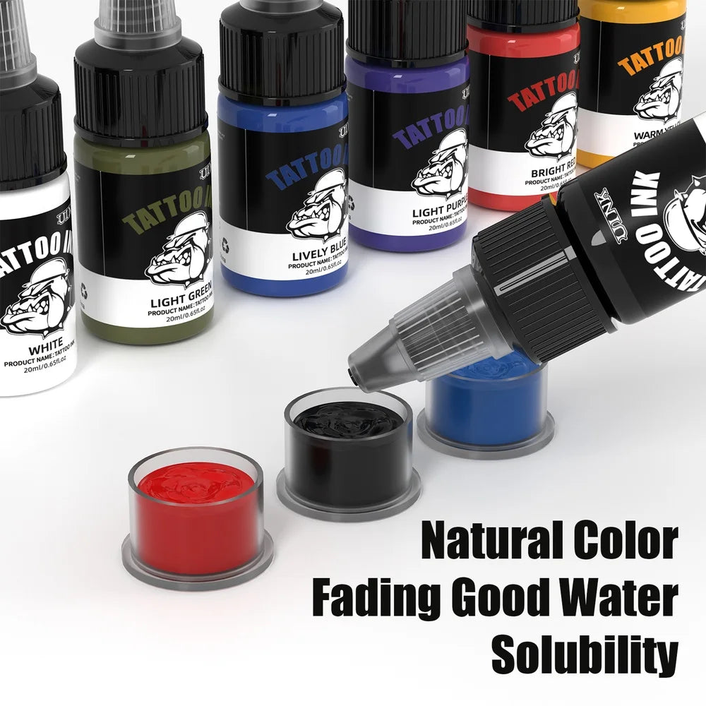 DQFART UINK Tatueringsbläck 7-pack 20ml – CPNP Vattenbaserat 36 Mån Hållbarhet Body Art Nybörjare & Proffs 2026