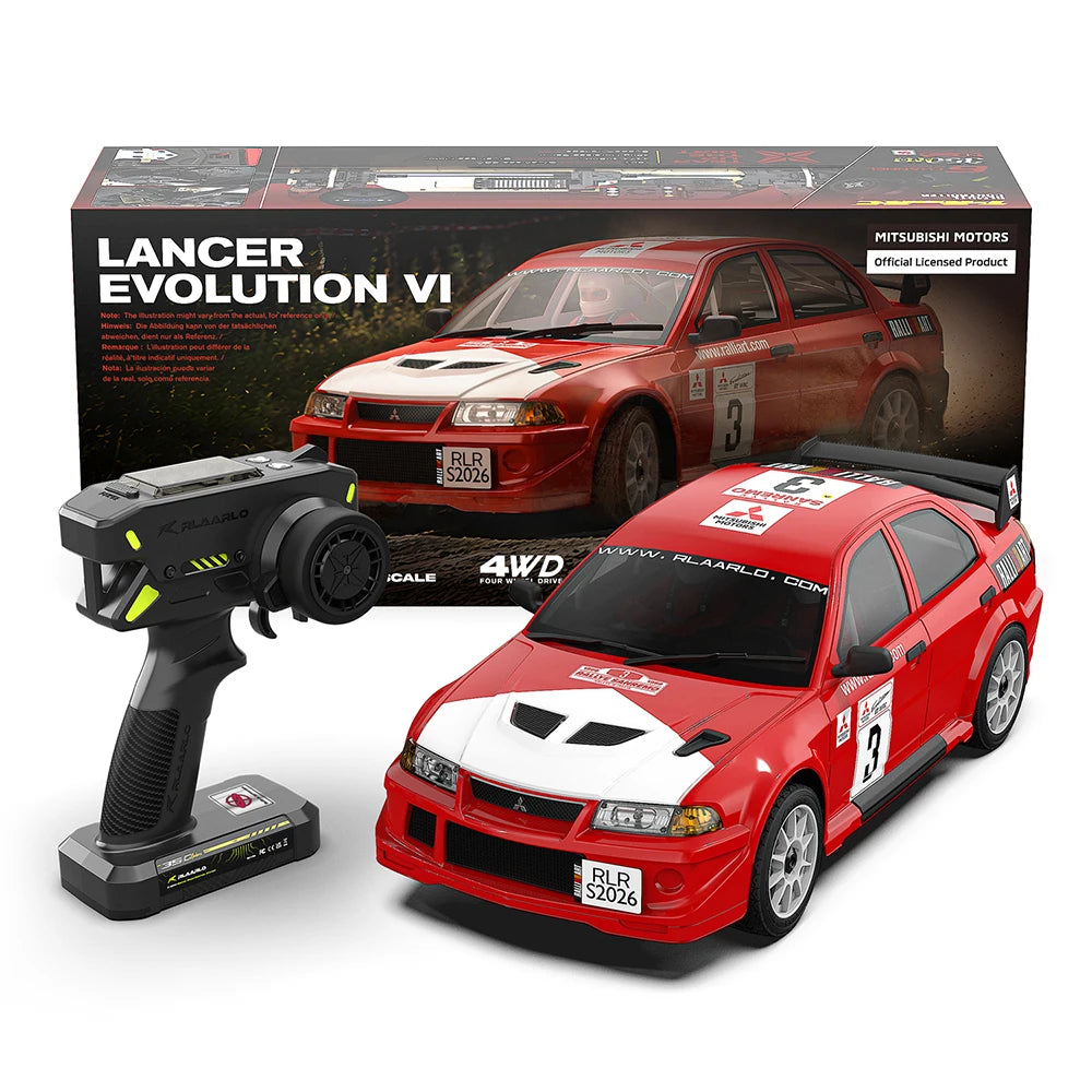 1/7 RC Rally Car 4WD For Mitsubishi Lancer EVO 6.5 Competition Grade Brushless High Speed RTR Remote Control Racing Vehicle
