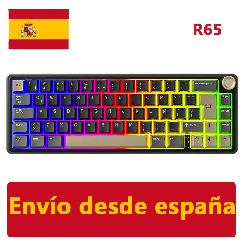 Royal Kludge R65 mekaniskt USB-tangentbord med RGB, hot-swap och volymvred