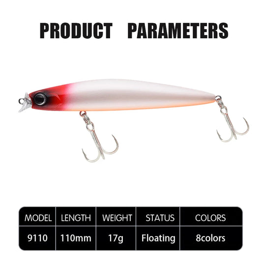 1pcs 17g 11cm Minnow Fishing Lures Long Cast Sunken Fish Bait Swinger Floating Bass Artificial Bait Crank Bait Carp Pesca Tackle