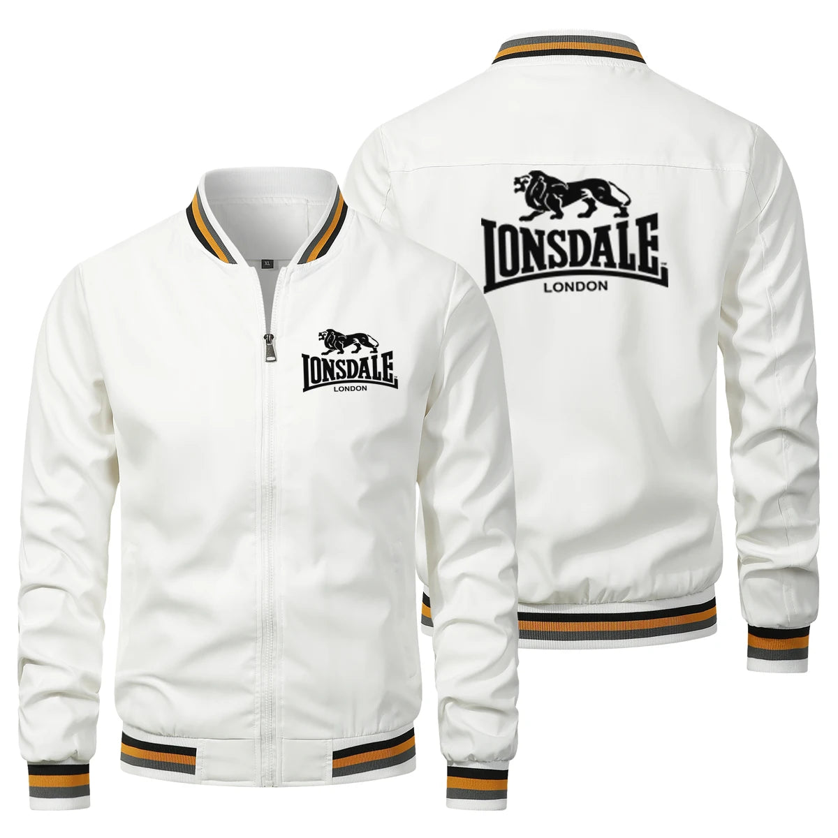 Herr Baseballjacka med V-ringning och Dragkedja – Casual Sportjacka för Vandring och Friluftsliv, S–5XL