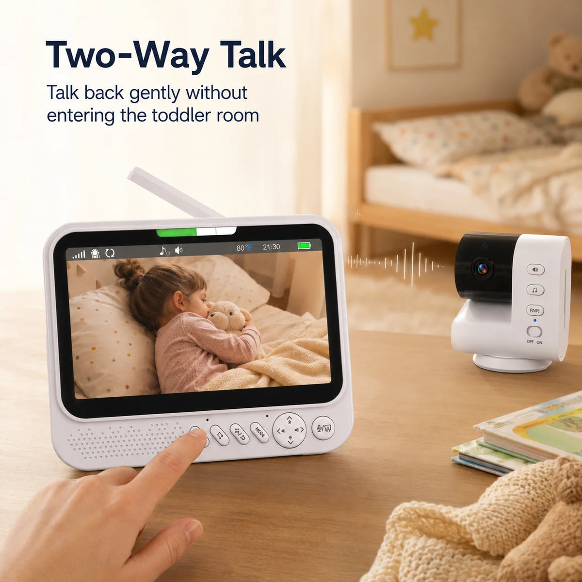 MvpSecam babyvakt med kamera och 7-tumsskärm – utan Wi-Fi