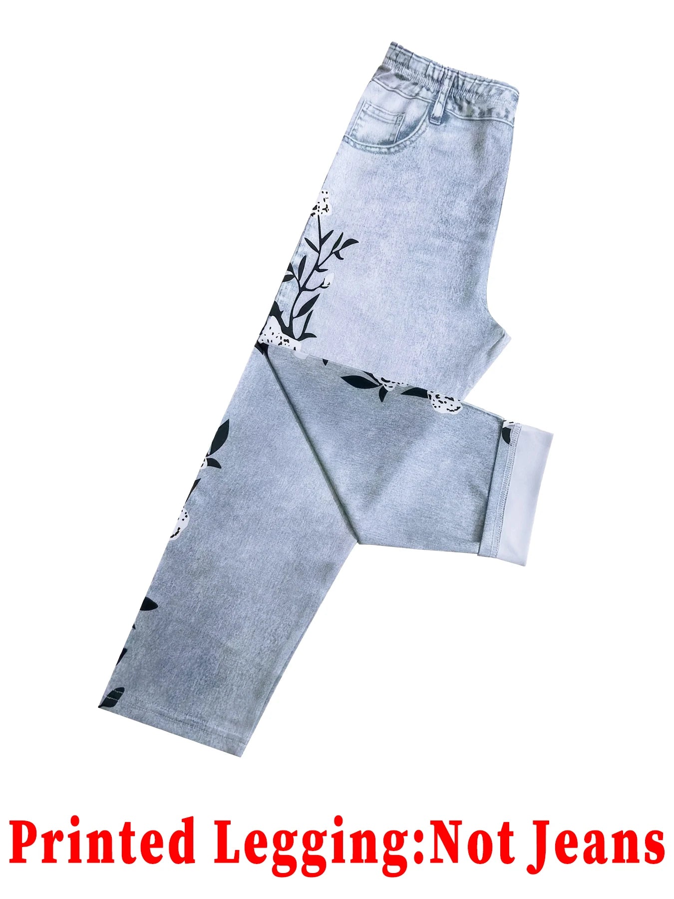 Fashionable Women's Printed Skinny Capris, High-Elastic Seamless Design with Mock Pockets, Ideal for Casual and Sports Wear