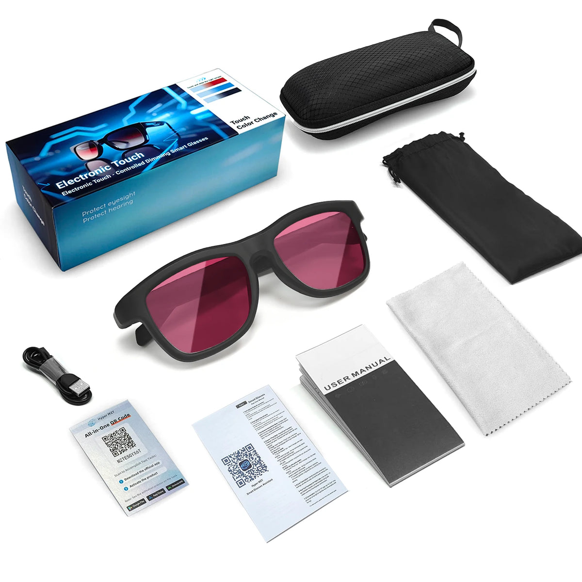 Touch Automatic Color Changing Dimming Bluetooth 5.4 Voice Assistant AI Smart Translation Music Glasses Men UV400 Protection
