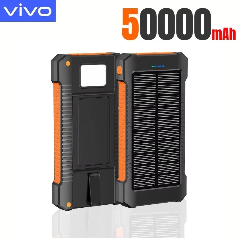 VIVO 500000mAh Solar Power Bank Super Fast Charge Powerbank Outdoor Portable External Battery for iPhone Huawei Samsung 2026New