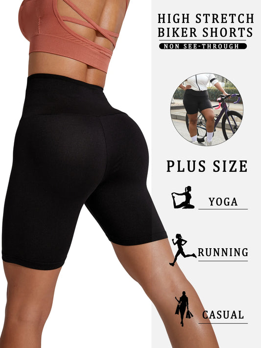 2-pack Dam Biker Shorts Stor Storlek 2026 – Hög Midja Mjuk Yoga Workout Löpning, 1XL–4XL