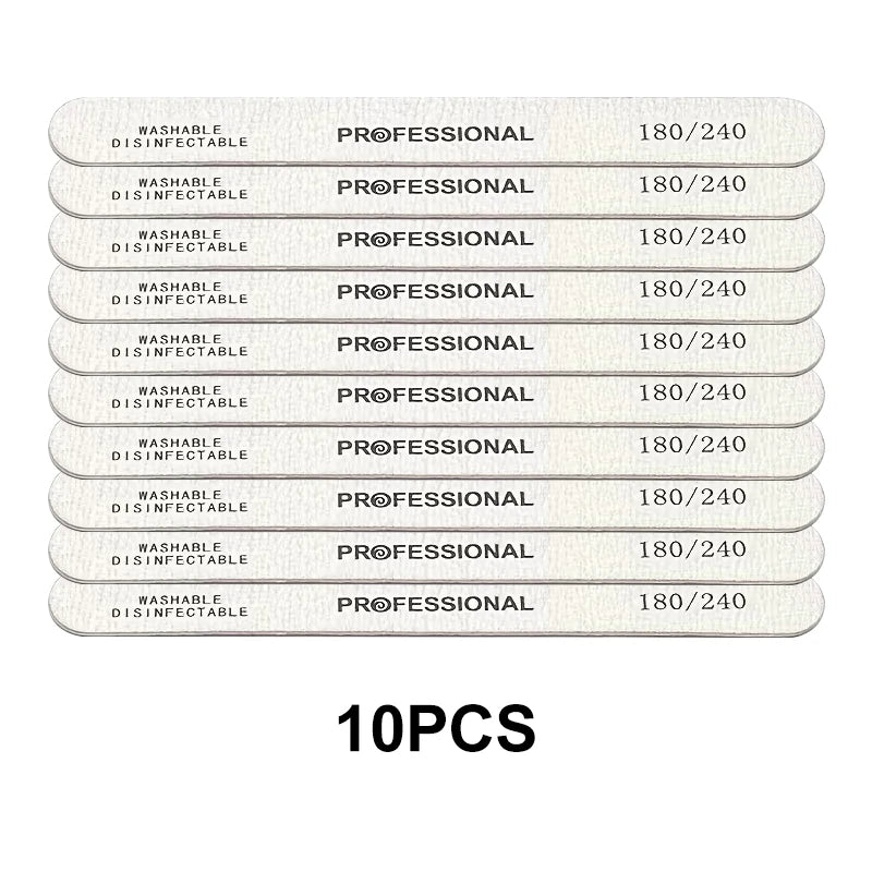 10-100PCS Wooden Nail File Professional Sanding Buffer Files 100/180/240 Double Side For Nail Art Pedicure UV Gel Tips Tools