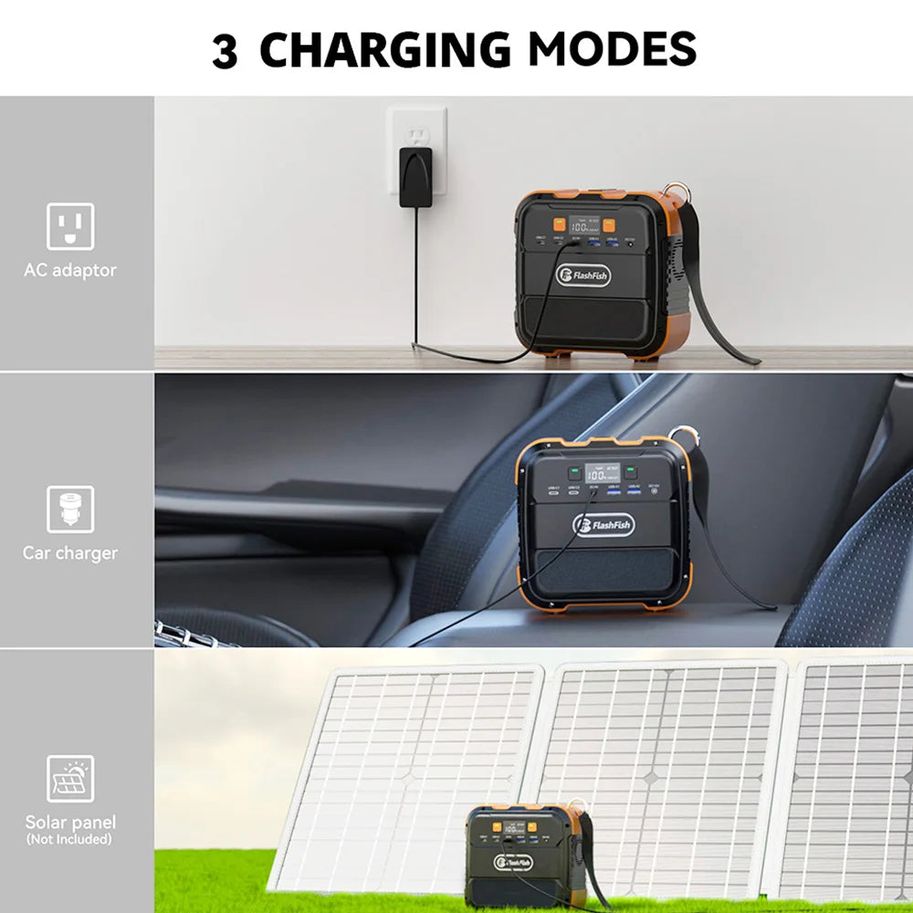 Flashfish A101 120W 98Wh 26400mAh Portable Power Station Backup Solar Generator for Outdoor Travel Camping Home SOS Flashlight