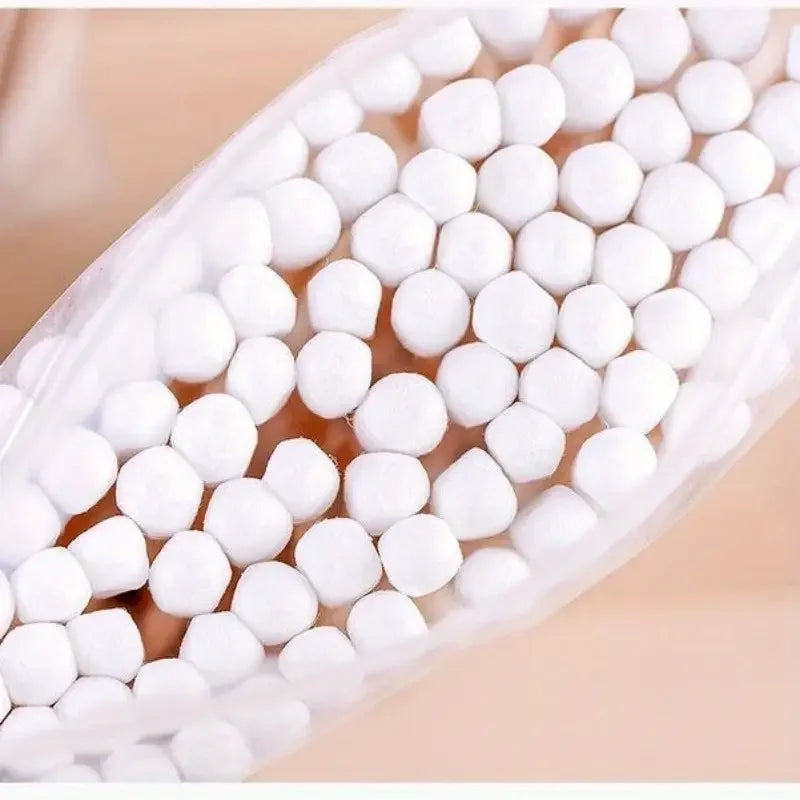 500pcs Bamboo Double-Ended Cotton Swabs - Gentle for Ears & Makeup, Unscented