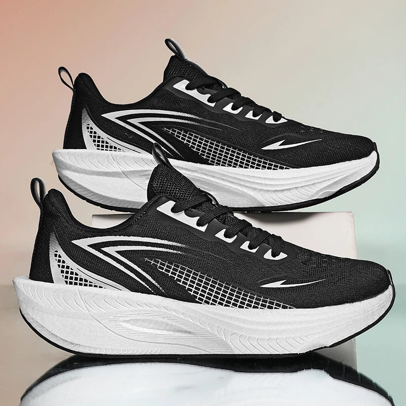 Lightweight Men's Running Sneakers Carbon Board Speciality Marathon Men Sports Breathable Walking Athletic Nonskid Sneakers Man