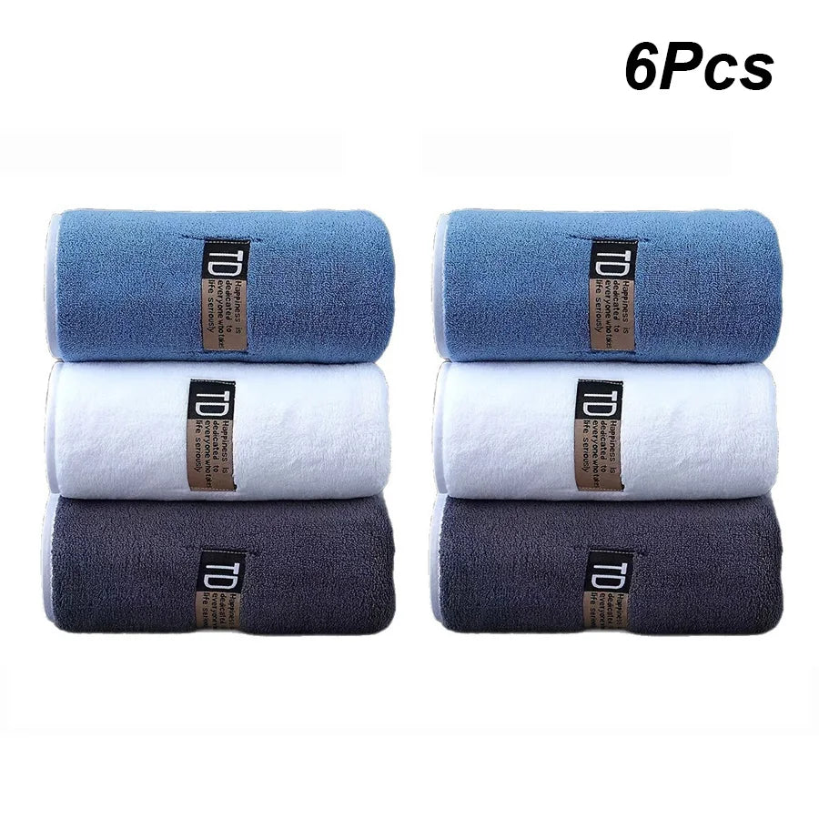 6pcs Thickened Microfiber Towel Set, 40x80cm/15.7"x31.5" Towel, Absorbent Quick-Drying Suitable for Family Fitness and Travel