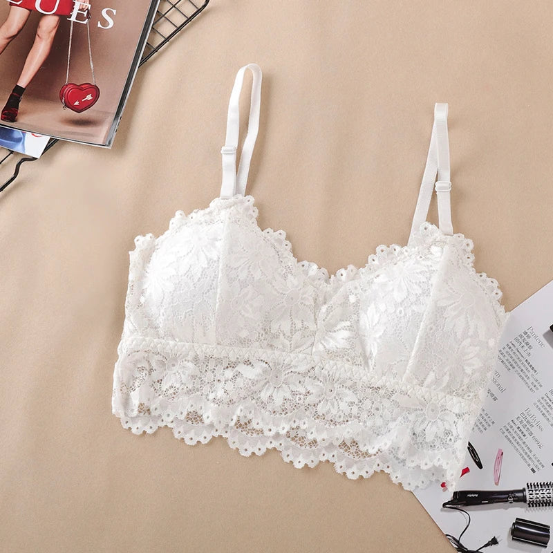 New Arrival Women Push Up Wireless Lace Bra Top Women Backless Bralette Underwear Lingerie Full Cup Hot