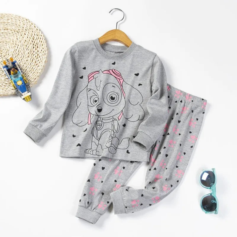 Kids PAW Patrol Spring Autumn Long Sleeve Boys Clothing Sets Children's Pajamas Girls Cartoon Sleepwear Set Home Clothes 2pcs