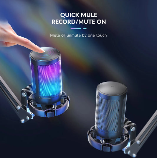 FIFINE A6T USB-mikrofonkit med RGB och bomarm