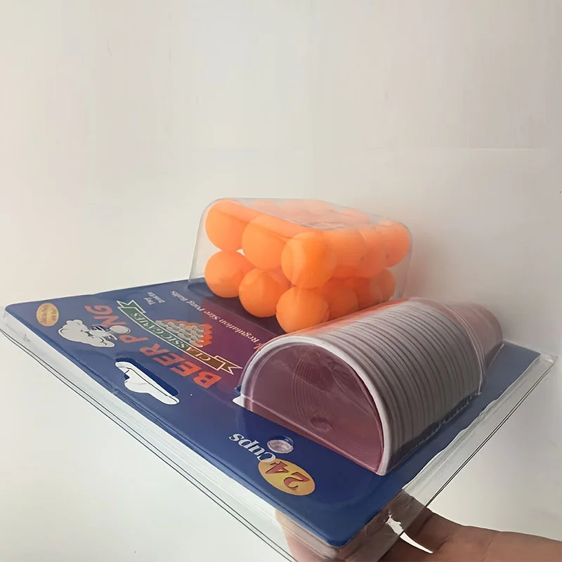 24 PCS Beer Pong Game Cups for Outdoor Drinking Games, Camping Parties, Christmas Bar Game Supplies, Outdoor Leisure Games