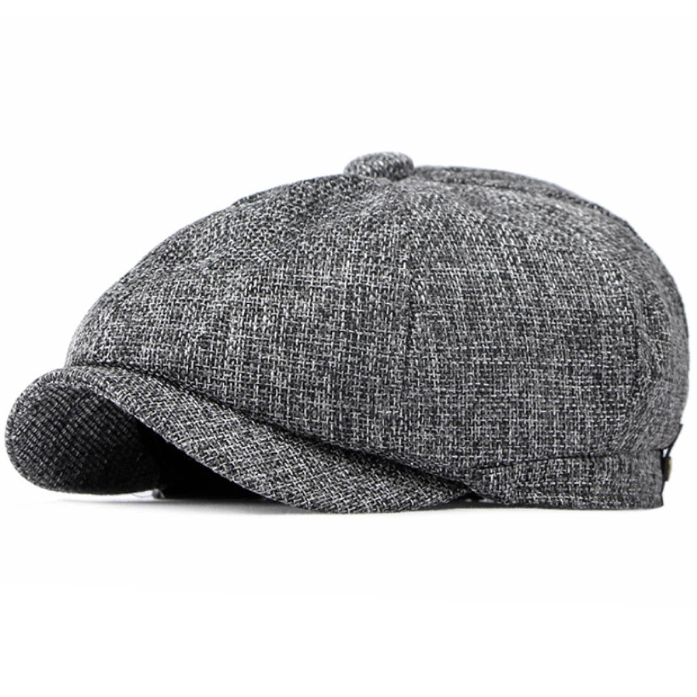 HT4668 Beret Cap Spring Summer Sun Hat Men Women Retro Artist Painter Linen Beret Hat Male Female Octagonal Flat Cap Mens Berets