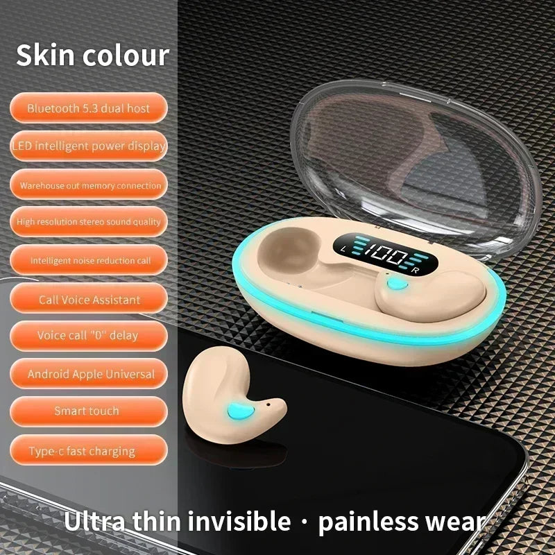 X55 True Wireless Earbuds – Bluetooth 5.0 HiFi Stereo Brusreducering Sport Gaming Sleep 350mAh Fodral Lila Svart Blå Vit Khaki