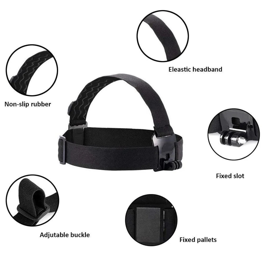 Adjustable Elastic Head Strap Mount for GoPro Hero 7 6 5 4 3 Session SJCAM SJ4000 Yi 4K Eken H9 Action Camera Accessory