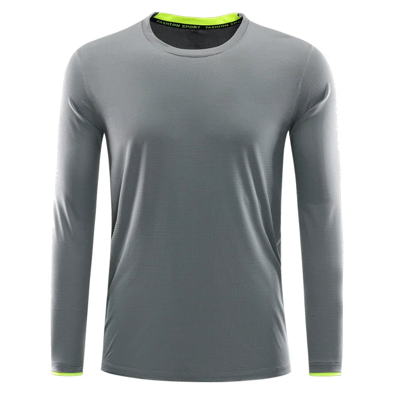 Långärmad Funktionströja med Eget Tryck eller Brodyr – Snabbtorkande Rund Hals Sport Unisex S–5XL (Asian)